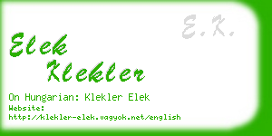 elek klekler business card